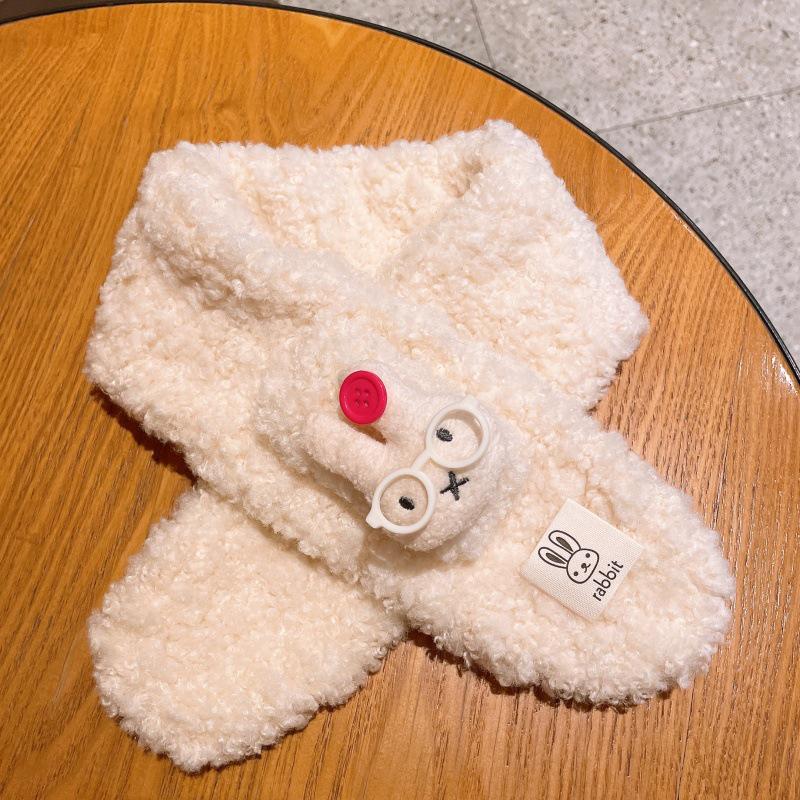 Charming Cartoon Rabbit Plush Gloves - Warm Velvet Lined Winter Mittens for Women and Students