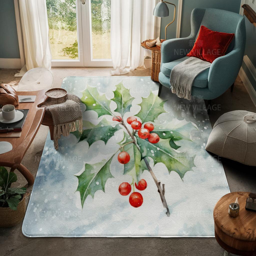 House Entrance Carpet Home Door Mat Living Room Bath Foot Bathroom Non-slip Water Absorption Rugs Bath Merry Christmas Winter