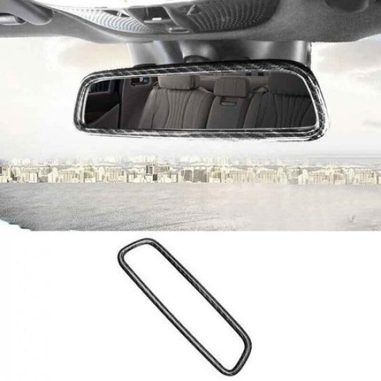 Carbon Fiber Interior Console Rearview Mirror Trim 1PCS For Benz GLC 2016-