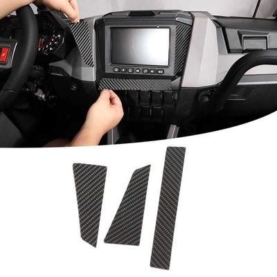 Navigation Screen Frame Cover Carbon Fiber Center Display Screen Trim Sticker Replacement for Polaris RZR PRO