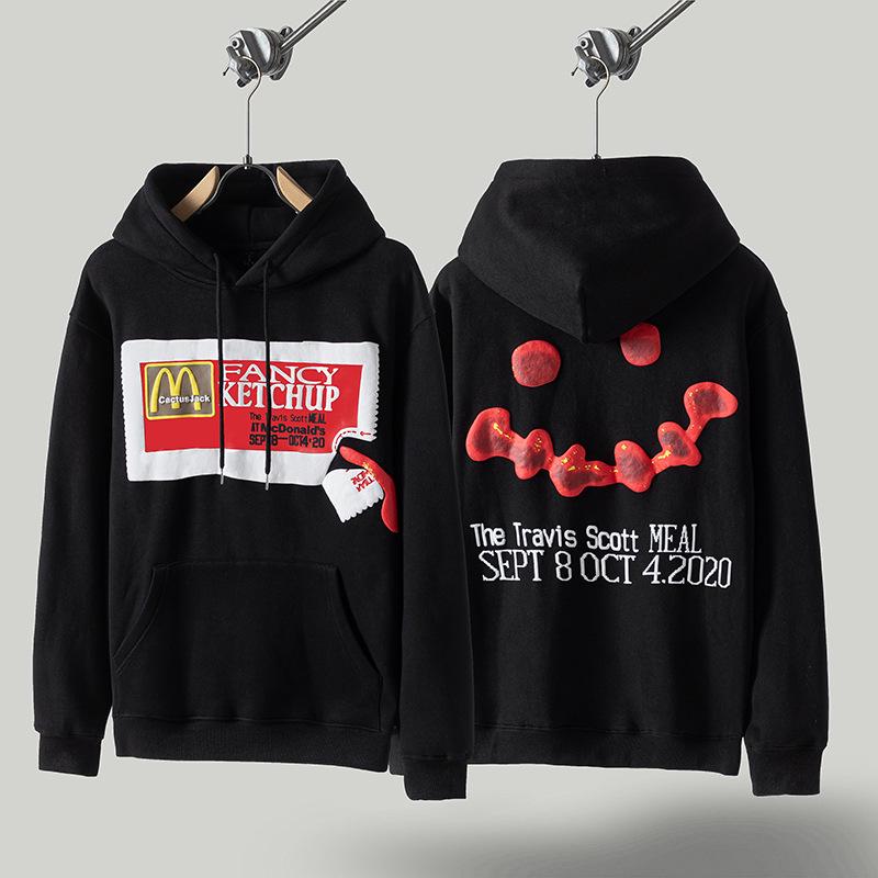Travis Scott Inverted Hook Fleece Hoodie & Lässige Hose für Herren/Damen