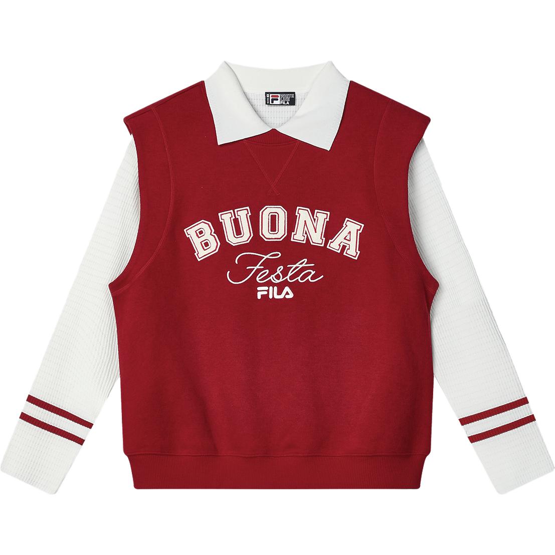 

FILA Da Da Long New Year Series Heritage Treasure Dragon New Year Sweatshirt Two-Piece Set 2024 Spring Unisex sweater Rhythm-Red F11W419217F-PK L