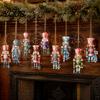 Retro Holiday Decor 12/24/36Pcs Christmas Nutcracker Wooden Ornaments, Watercolor Soldier Hanging Decoration Fireplace Ornament Set for Tree,