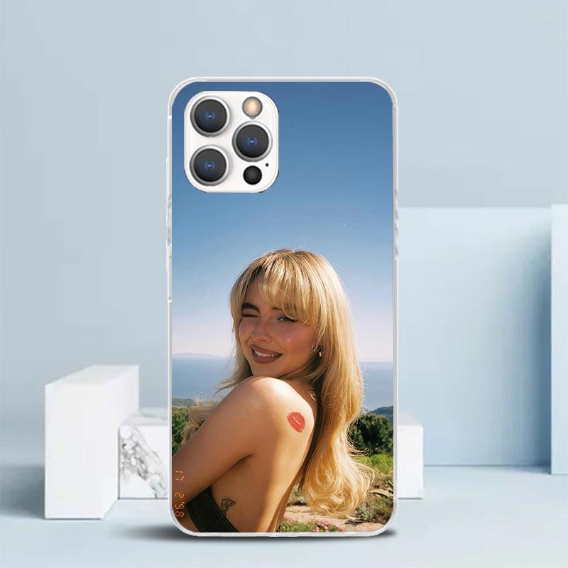 CR66 S-Sabrina C-Carpenter Soft Cover for iPhone 16 17 Air 15 14 Pro Max 16E Phone Case 13 Mini 12 11 7 SE 8 Print Pattern Fit C