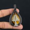 Tiger's Eye 999 Copper Wire Wrapped Pendant, Handmade Gemstone Pendant , Gift For Mom Antique Jewelry