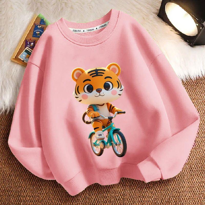 Roztomilá mikina s kapucí pro děti s malým tygříkem, ležérní top pro chlapce a dívky na jaro a podzim