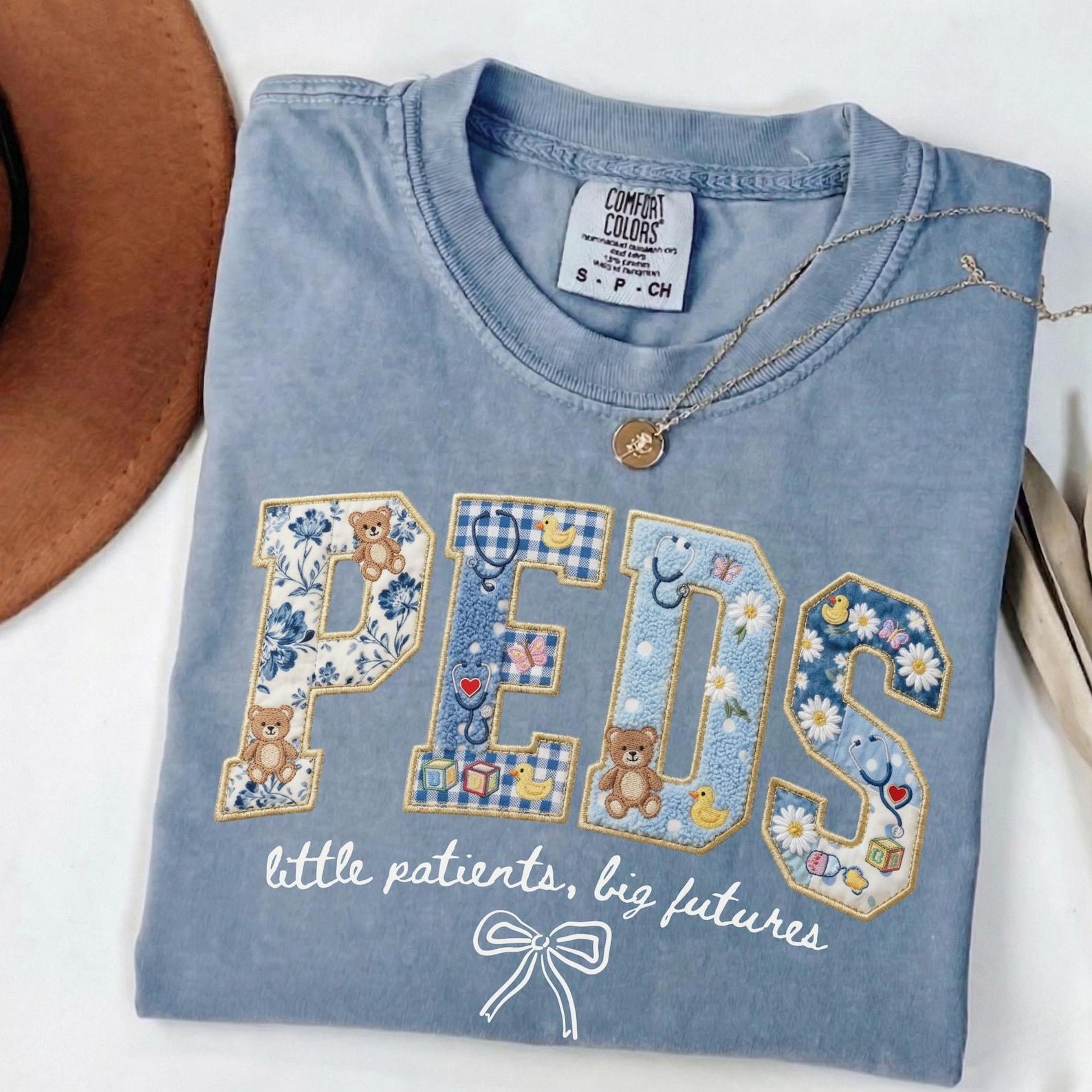 PEDS Nurse Shirt Pediatric Nurse Gift, Cute Faux Patchwork Nurse Tee, RN Pediatric Shirt, NICU Nurse Gift, Kids Nurse Shirt, Pediatrics Grad 130