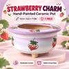 Korean Style Hand-Painted Strawberry Ceramic Flower Pot