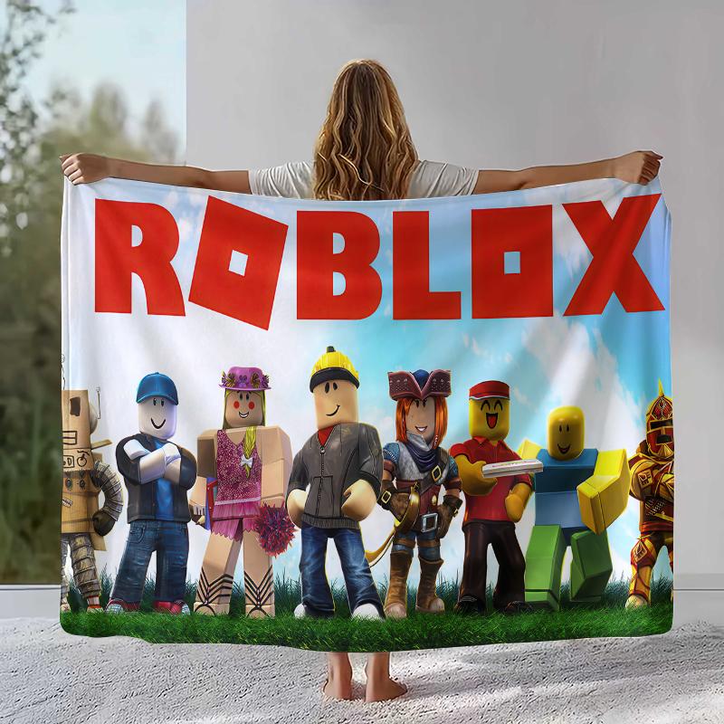 Game R-Robloxs Cartoon Flannel Blanket,Ultra Soft Warm Plush Throw for Home Bedroom Bed Sofa Cover Office Camping Picnic gift