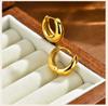 Minimalist Gold Color Hoop Earrings Stainless Steel Chunky Earrings for Women Girls Hypoallergenic Jewelry Aretes Mujer Trend