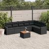 VidaXL Garden Lounge Set 8 Pcs with Cushions Black Braided Resin 3224151