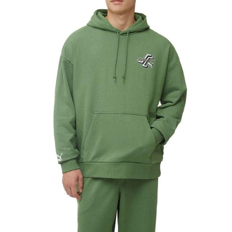 PUMA X Santa Cruz Sweatshirts Men's Green Hooded Moderate Regular 532240-67
