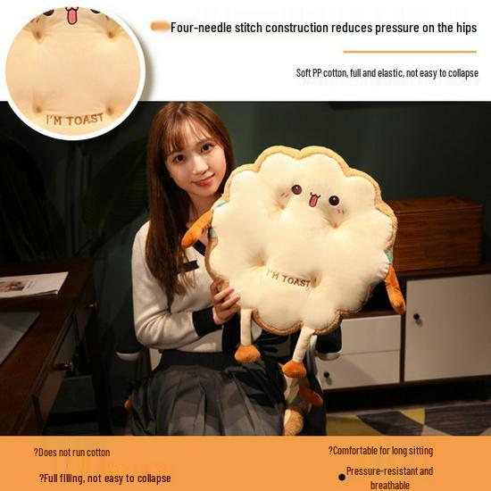 Cute Toast Bread Slice Plush Pillow Cushion for Cats/Decor