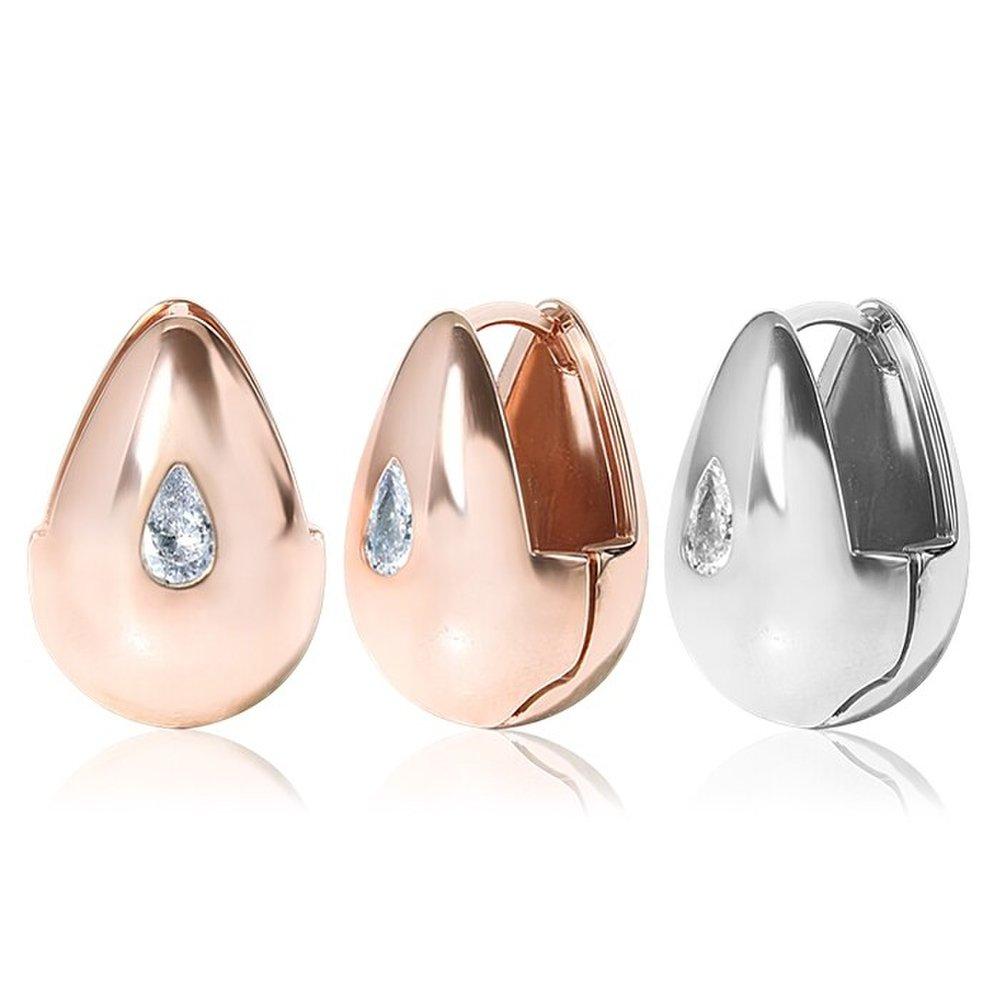 

[Luvre Paris] 14K G.F. Biref One-Touch Ring Earrings Ea3138 white gold