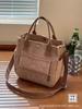 Corduroy Multi Pocket Handheld Crossbody Tote Bag Adjustable Strap Lightweight Durable Material Practical Design