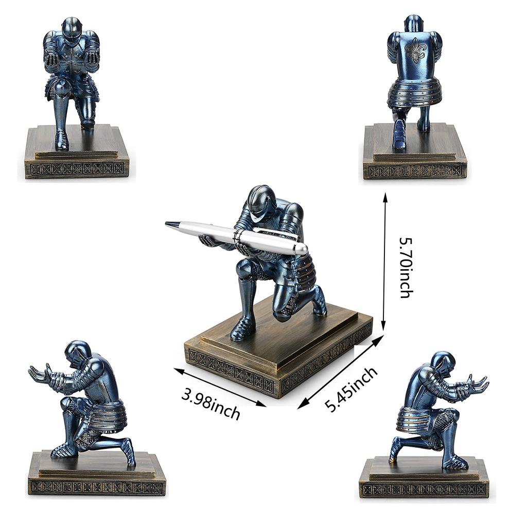 HDMbigmi Knight Pen Pen Desk Organizer Resin Pencil Office or Home Desk Organizer Holder, Stand, Accessory, Holder, Gift, (Blue)