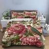 Floral Parrots Decorative Print Bedding Duvet Cover Set  (1*Duvet Cover 2*Pillowcases, without duvet insert)