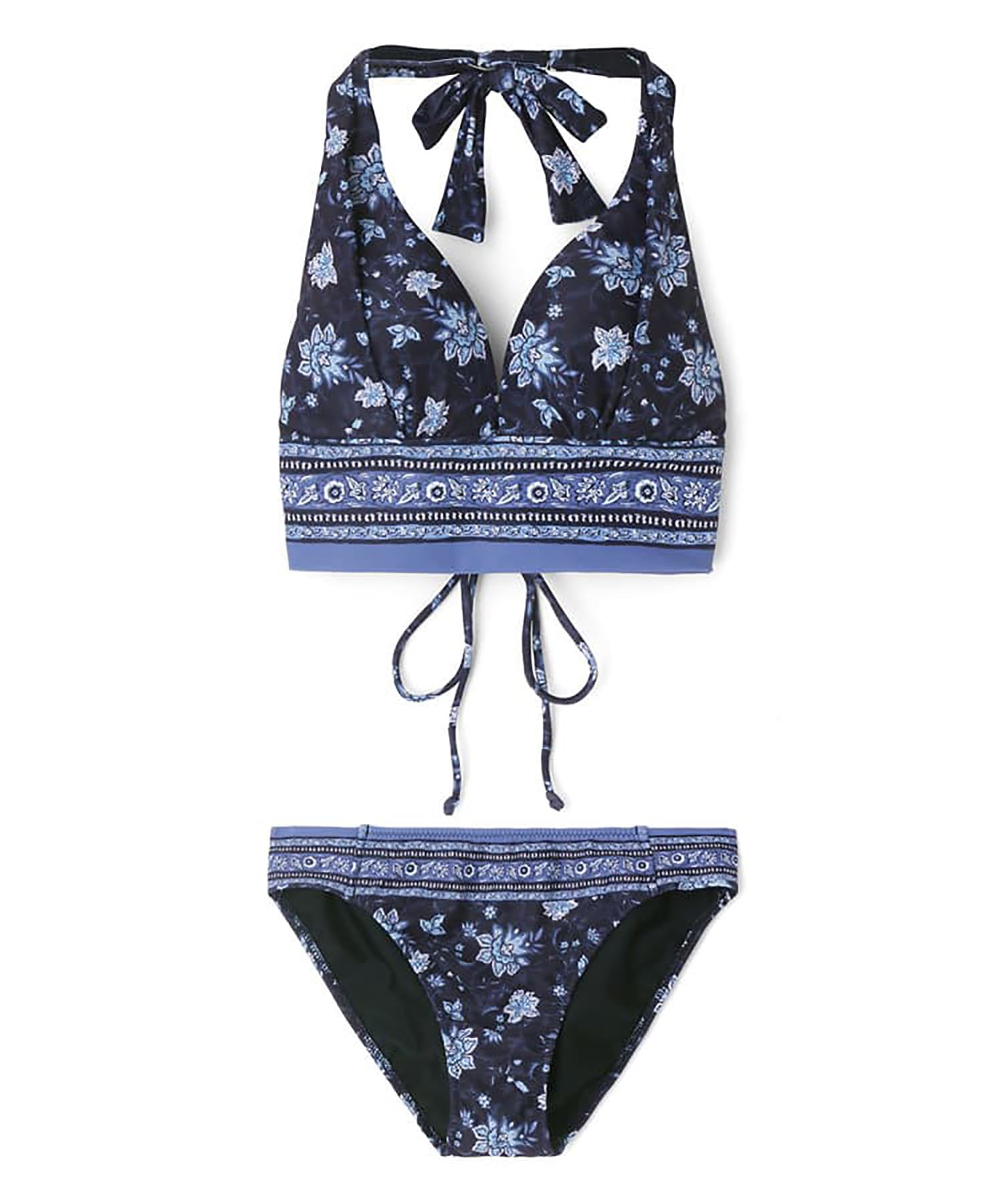 

Swimwear Bikini natural but firm Up navy [Sanai Paradise] set, [Natural Bra], non-wired bikini, 55-53-4-1002, women s,