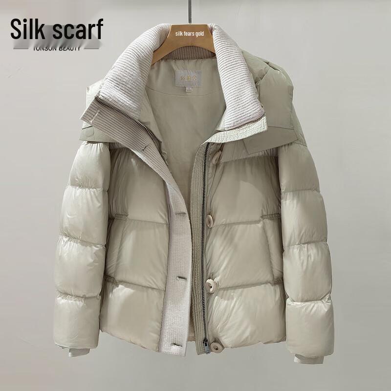 

Женский пуховик пэчворк с капюшоном, 90% утиный пух, свободного кроя S