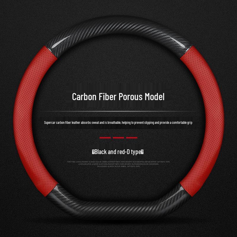 XPeng Steering Wheel Cover for P7, G3, G3i, P5 - Genuine Leather Carbon Fiber, High-Quality.