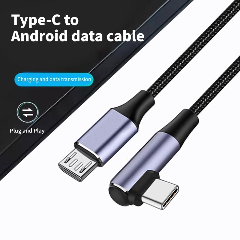 High Speed Type C to Micro USB Cable Reliable Data Transmission Suitable for Phones Tablets Fast Charging Data Transfer