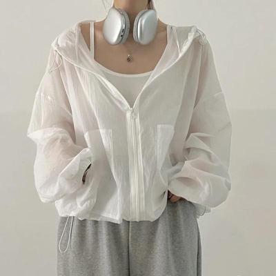 Chaqueta Ligera con Capucha Transpirable y Protección UV para Mujer Primavera/Verano: Chaqueta de Protección Solar para Pesca al Aire Libre Estilo Coreano