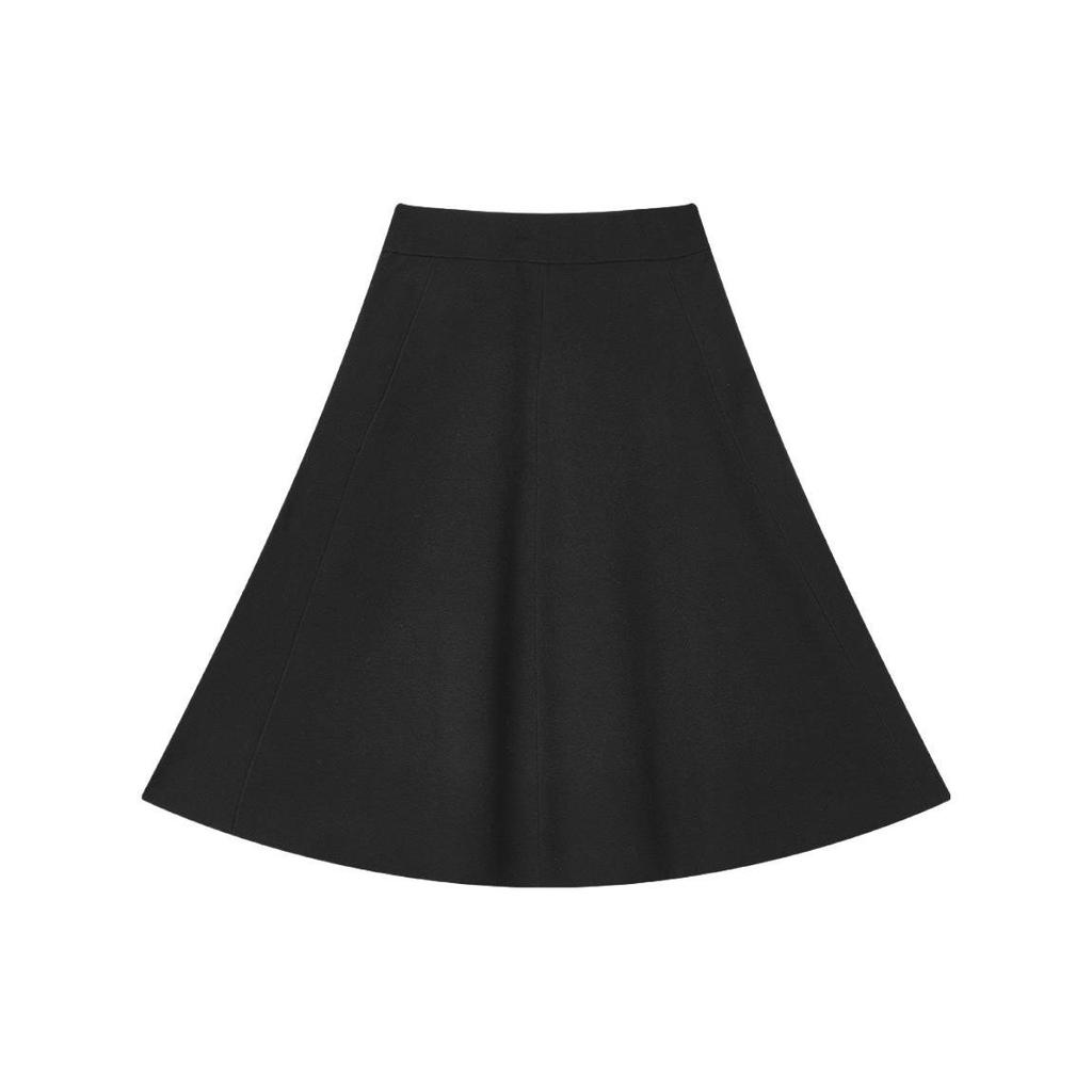 Fila Solid Color Mid-Length Knitted Casual Dress Women Dresses Black F11W418307F-BK