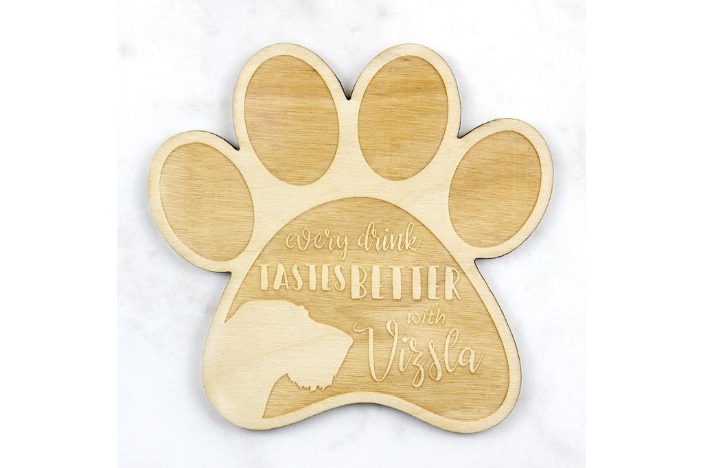 Tel Tüylü Vizsla, Macar Tel Tüylü Pointer - Bardak altlığı, köpekli gravürlü bardak altlığı, Art-Dog markasının köpek severlere hediyesi