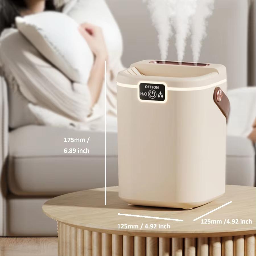 2L Large Capacity Ultrasonic Cool Mist Humidifier Triple Spray USB Rechargeable with LED Display