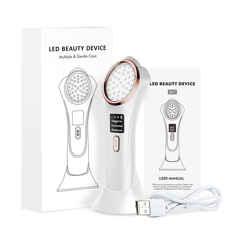 

Багатофункціональний пристрій для підтяжки обличчя Догляд за шкірою СПА Омолодження шкіри обличчя Усунення акне Косметичний інструмент Червоне/Синє світло білий