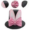 Top Hat Hair Clip Dress Up Headdress Photo Prop Plaid Bow Easter Hair Accessory for Halloween Masquerade Holiday Party Supplies