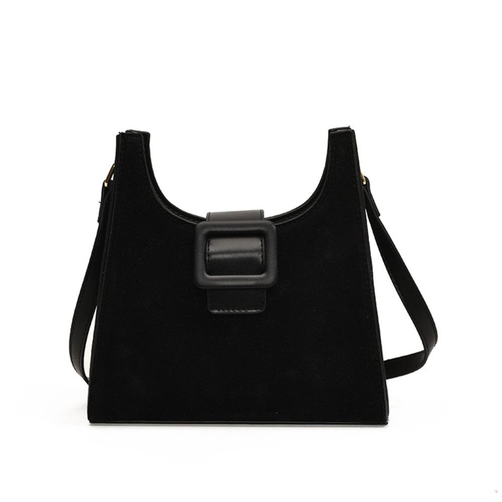 

Trendy Square Bucket Bag French Retro Shoulder Bag Vintage Suede Crossbody Bag Winter