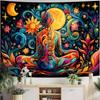 Colorful Meditation Digital Printing Polyester Wall Hanging Tapestry Decorative Living Room Bedrooms Office Background Gift