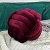 Nordic Handwoven Velvet Throw Pillow With Threestrand Rope Design For Living Room Decor