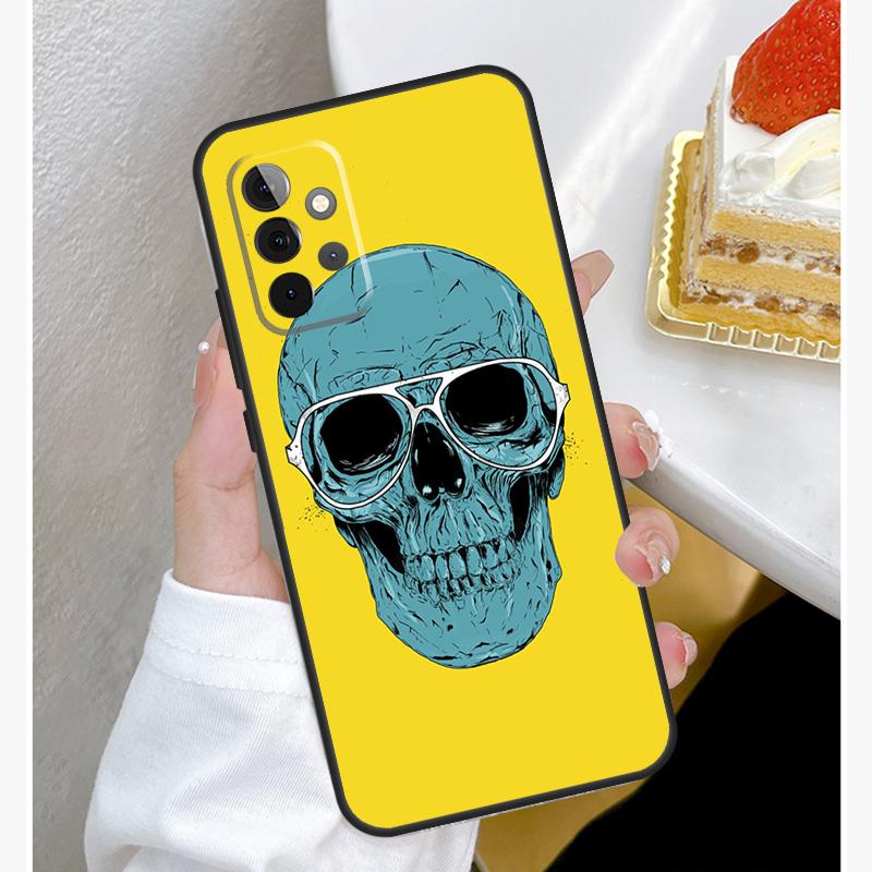 Gothic Skull Case For Samsung Galaxy A15 A25 A35 A55 A51 A71 A12 A32 A52 A13 A33 A53 A14 A34 A54 Cover