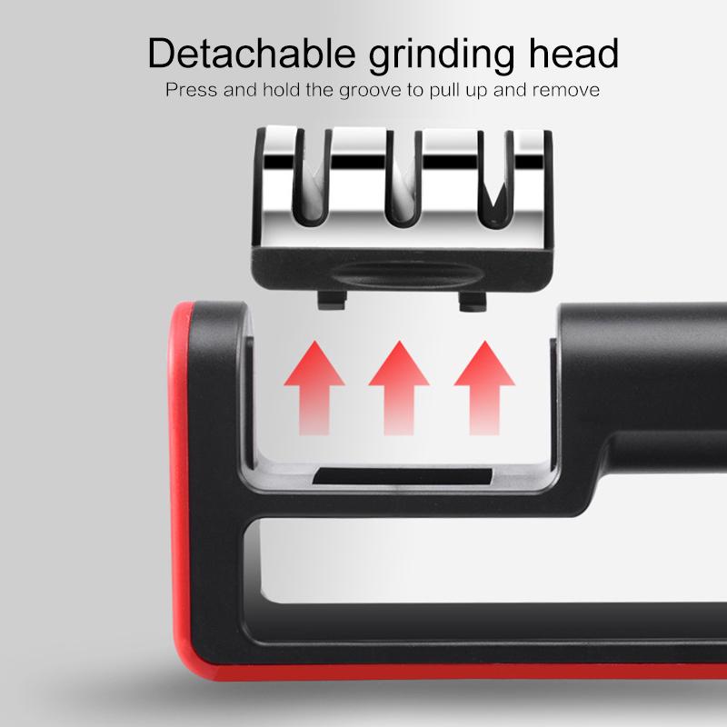 Afilador de cuchillos de 3 etapas, piedra para afilar cocina, acero de tungsteno y cerámica, accesorios para cuchillos de cocina, 1 ud.
