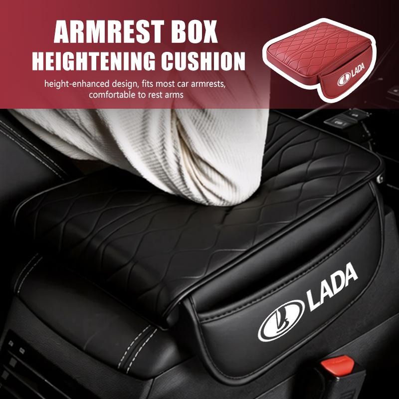 Leather Car Armrest Box Pad Memory Foam Center Console Arm Rest Protector Cover For Lada Largus Priora Vesta Niva Samara Kalina Cztr1
