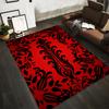 Red and Black Floral Pattern Carpet with Elegant Modern Design Suitable for Use As an Anti-slip for Living Room Bedroom Sofas