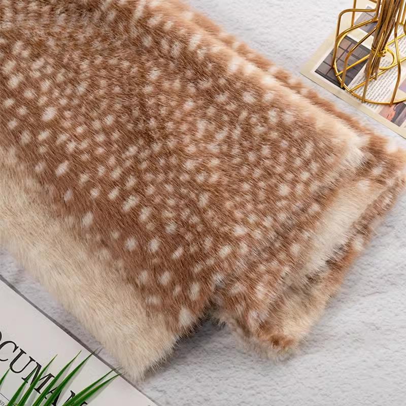 50X160Cm Tkanina Imitacja Futra Norki Nadruk Jelenia Zebry Leoparda Rękodzieło Odzież Torba Lalka DIY Ekologiczna Sztuczna Tkanina Futerkowa