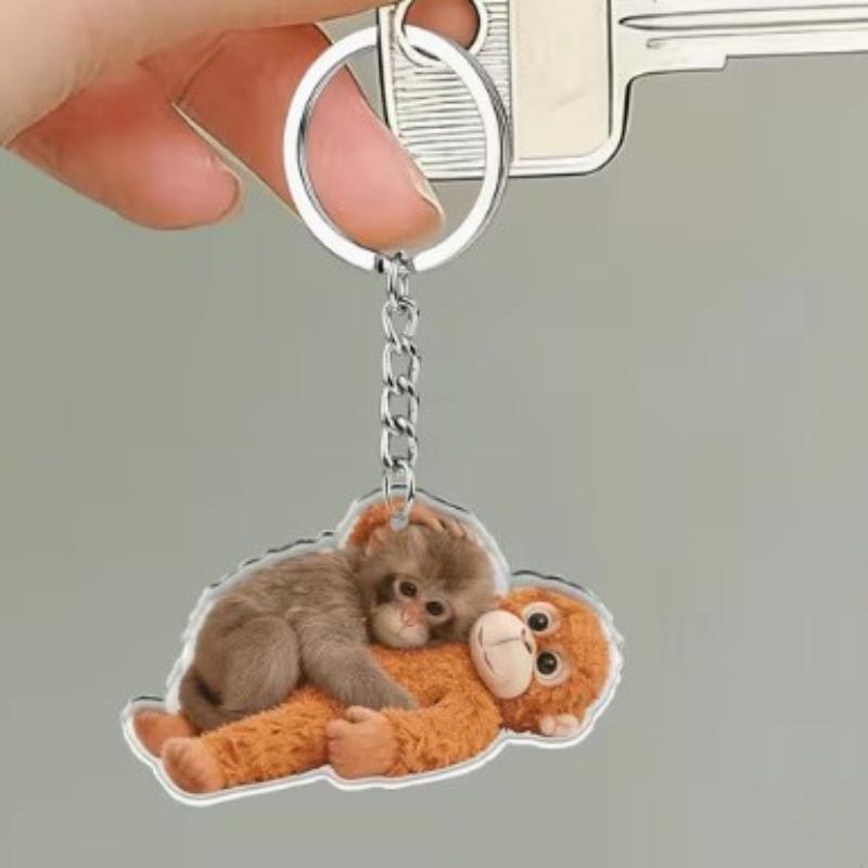 Punch The Monkey Plush Doll Keychain Cartoon Anime Toy Bag Pendant Colleague Desk Ornaments Gift