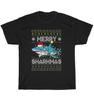 Merry Sharkmas Shark Santa Ugly Christmas Lights Xmas T-Shirt