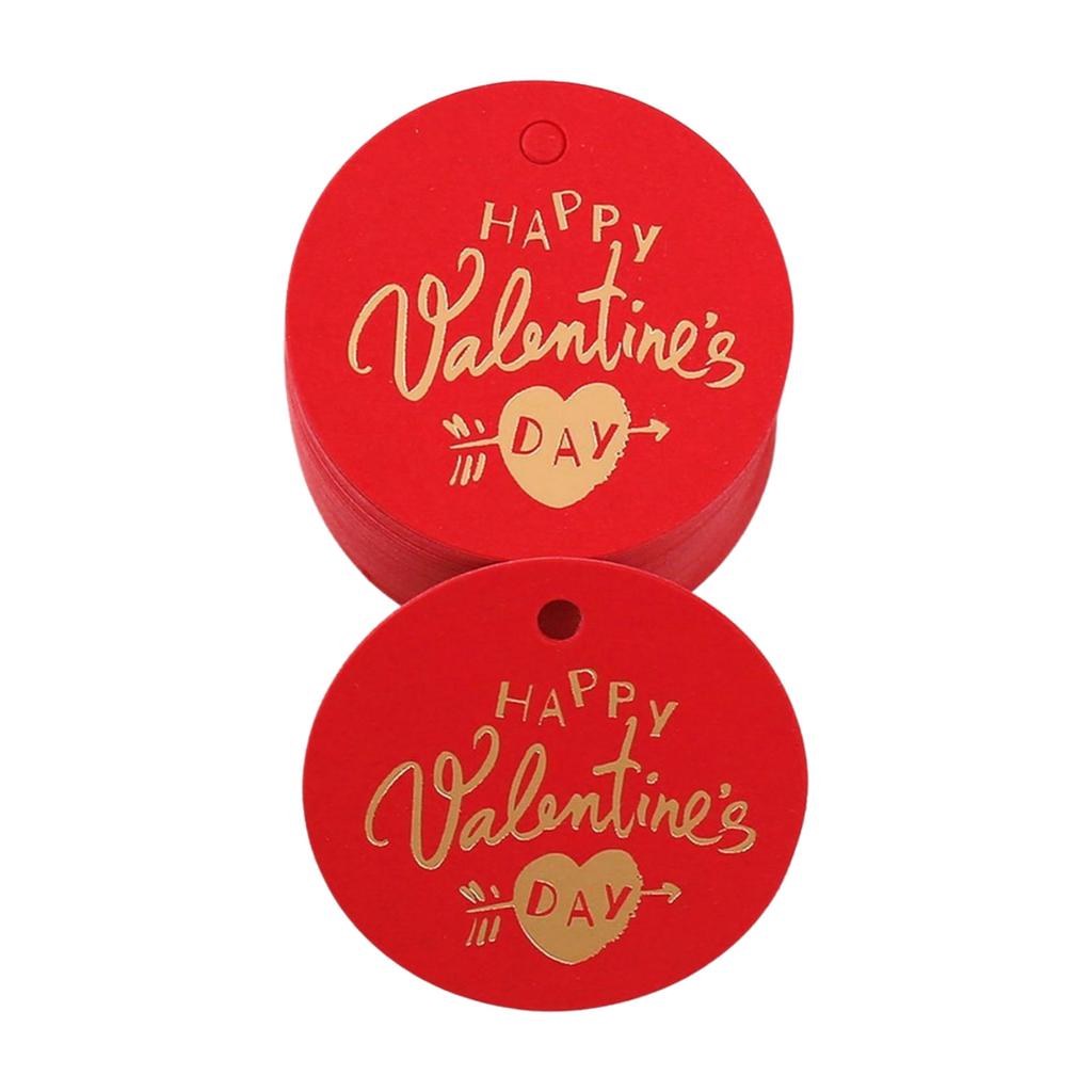 Pack Of 100 Elegant Heart/Round Labels for Valentine's Day Presents and Surprises Decorative Couple Gift Embellishments
