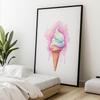 Tęczowe Lody Tęczowe Lody, 50X70 Cm, Bez Ramy, Płótno Premium Na Blejtramie