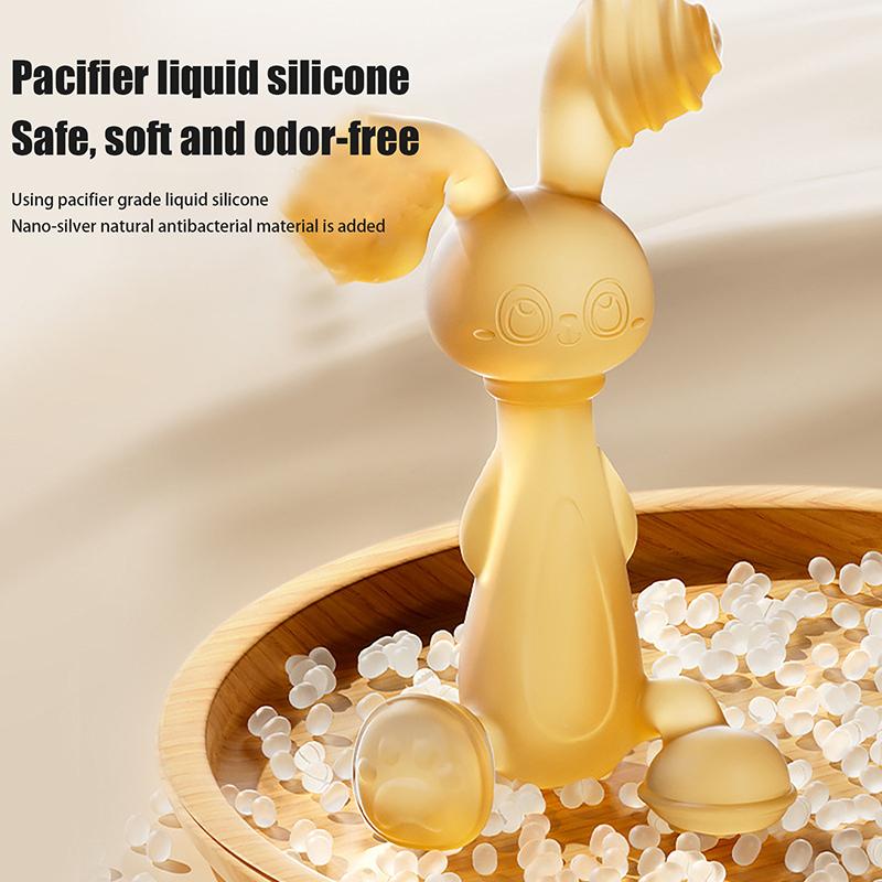 Silicone Baby Teether Silicone Baby Chewing Toys Cartoon Cute Little Rabbit Shape Newborn Handhold Molar Teether Baby Products