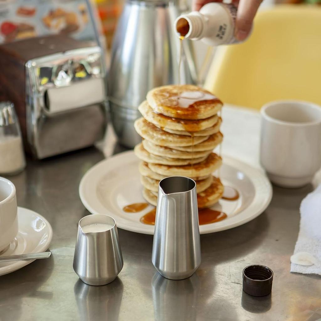 Dulton Little JugBase Medium, 160ml, for Beautiful Pouring, Stainless Steel, Creamer Dispenser, Cafe Style, Height 10.5cm, Diameter 5.3cm, Mouth