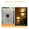 4pcs 4led Solar Wall Lamp Waterproof Up Down Luminous Night Light For Outdoor Garden Courtyard Decoration
