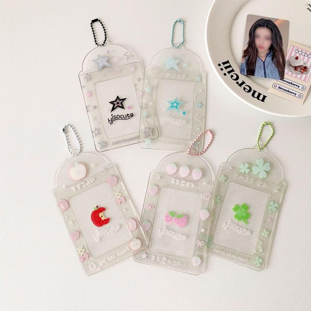 Cute Acrylic Card Holder 3 Inch Kawaii Photos Protective Cover Cartoon ID Card Card Holder Student
