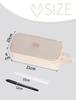 Large Capacity Pencil Stylish and Convenient Stationery Pouch for Pens and Suitable for High School and Middle School Boys and Beige Case, Simple,