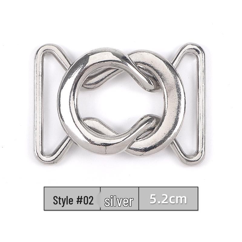 Women's Versatile Double Buckle Metal & Leather Skirt Belt for Sweaters and Trench Coats (Figure 8 Design)