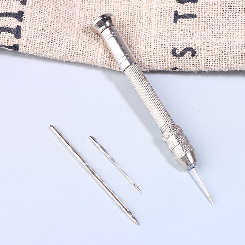 Leather Sewing Awl Repair Kit Replaceable Punch Stitching Needles With Awl Handle For Shoes Stitching Diy Leathercraft